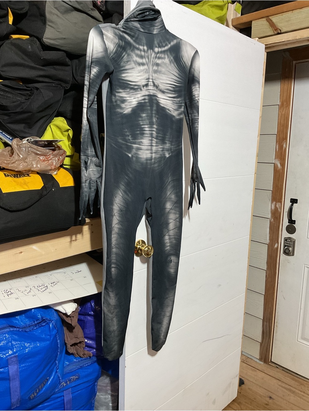 Men's Black Tie-Dye Full Coverage Footie Bodysuit custom unisex